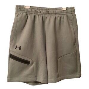 Under Armour Mens Unstoppable Fleece Shorts Sage Green 1379809 Size Small NWT
